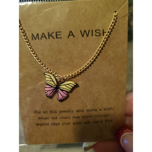 Women's Necklace, One Size, Gold & Pink